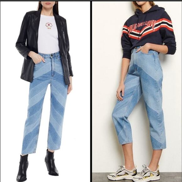 Sandro Diego Chevron Straight Leg Jeans Size 36 EU 6 US High Rise Relaxed Fit - Picture 4 of 15